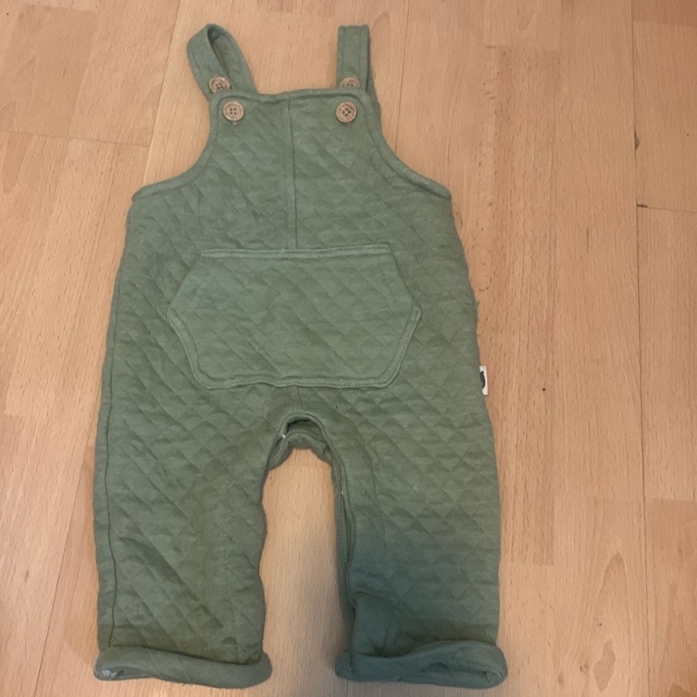 Rabbit bear by Emily and OLIVER adorable waffle overalls 12 months worn once